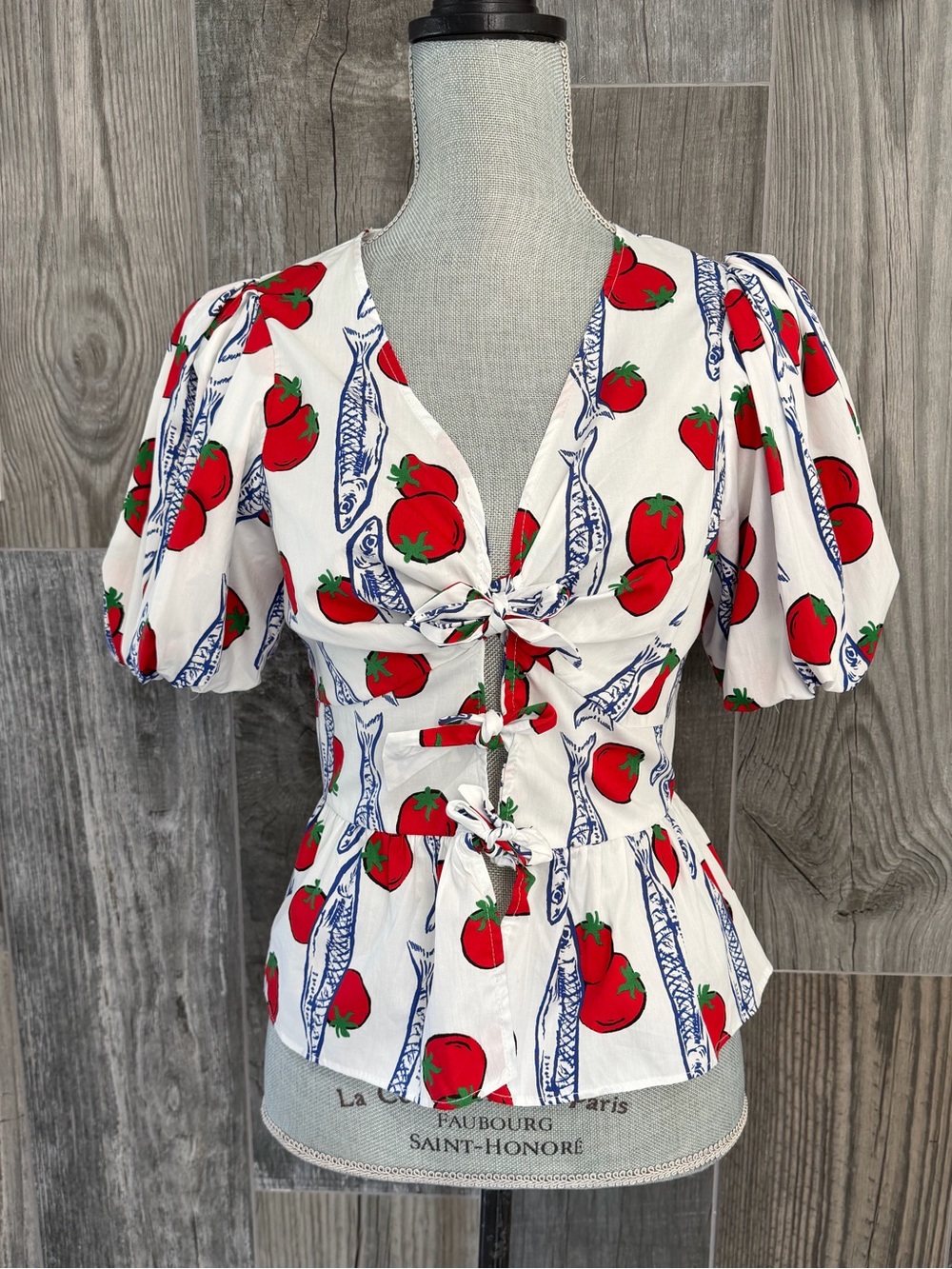 NWT Zara Printed Shirt with Bows